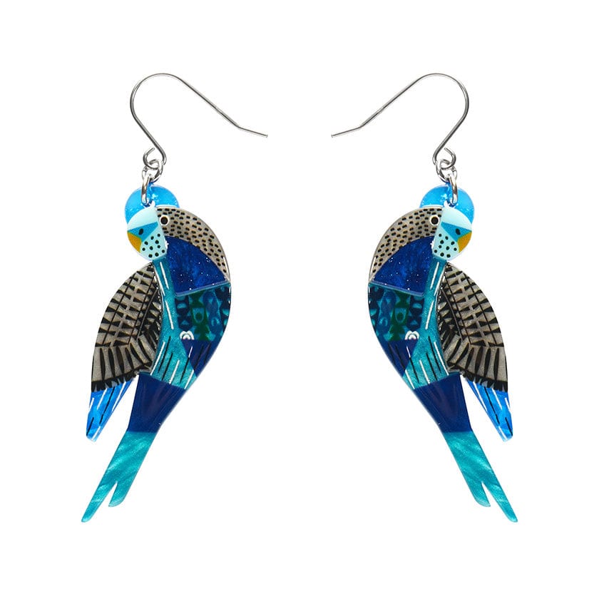Erstwilder "A Budgie Named Chirp" Drop Pierced Earrings with Gift Box