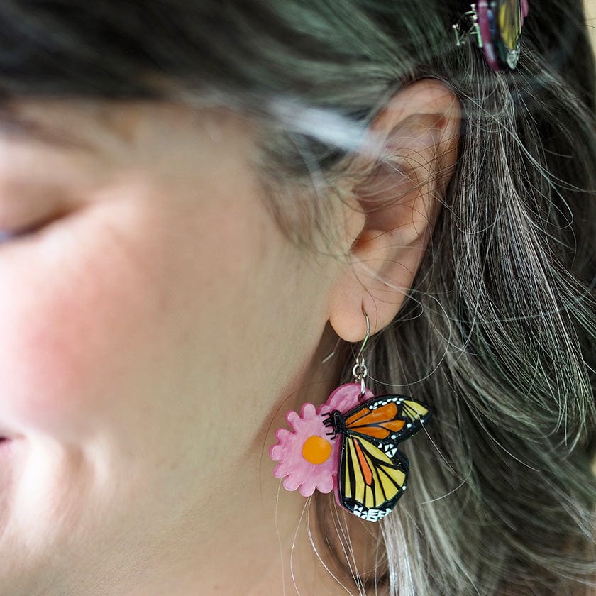 Erstwilder "A Butterfly Named Flutter" Drop Pierced Earrings with Gift Box