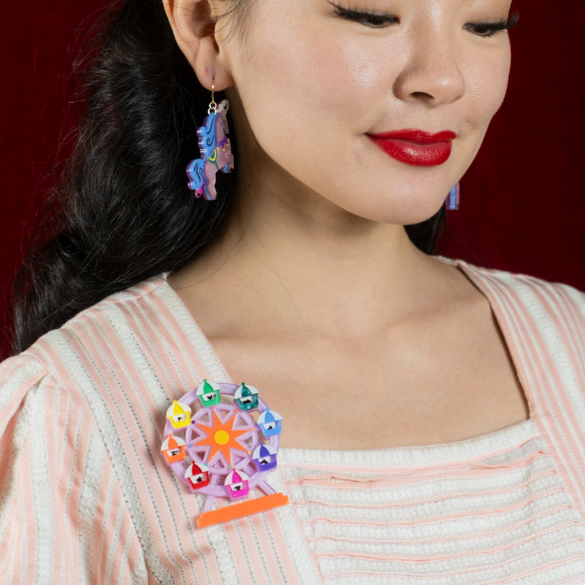 Erstwilder A Wheely Good View Brooch with Gift Box  ~A Day At The Fair~