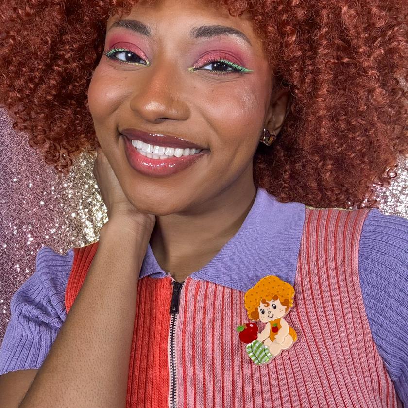 Erstwilder Apple Dumplin' Brooch with Gift Box  ~The World of Strawberry Shortcake~