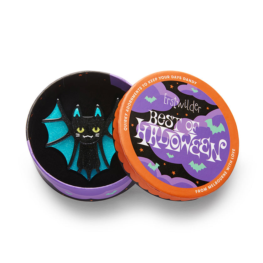 Erstwilder Bat Cat Halloween Brooch Designed in Australia