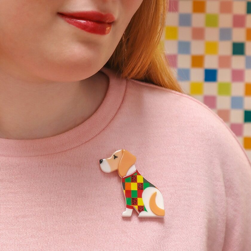Erstwilder "Beatrice Beagle" Dog Brooch with Gift Box ~Designed in Melbourne~