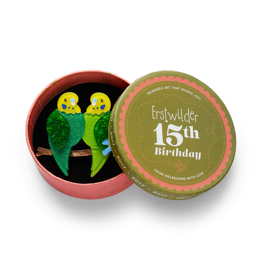 Erstwilder Best Budgies Birds Brooch ~15th Birthday Fan Favorites Collection~