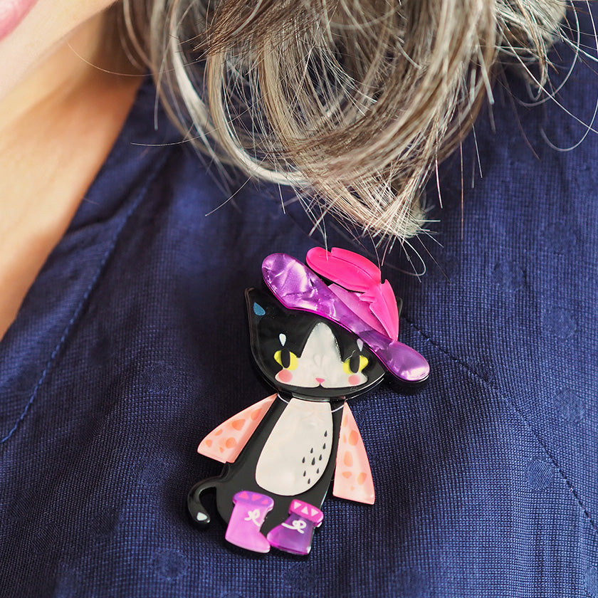 Erstwilder "Bet Your Boots" Cat Brooch Designed in Melbourne, Australia