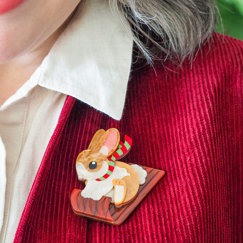 Erstwilder Breezy the Bunny Brooch ~Merry Menagerie Collection~