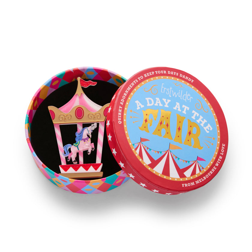 Erstwilder Carousel For One Brooch with Gift Box  ~A Day At The Fair~
