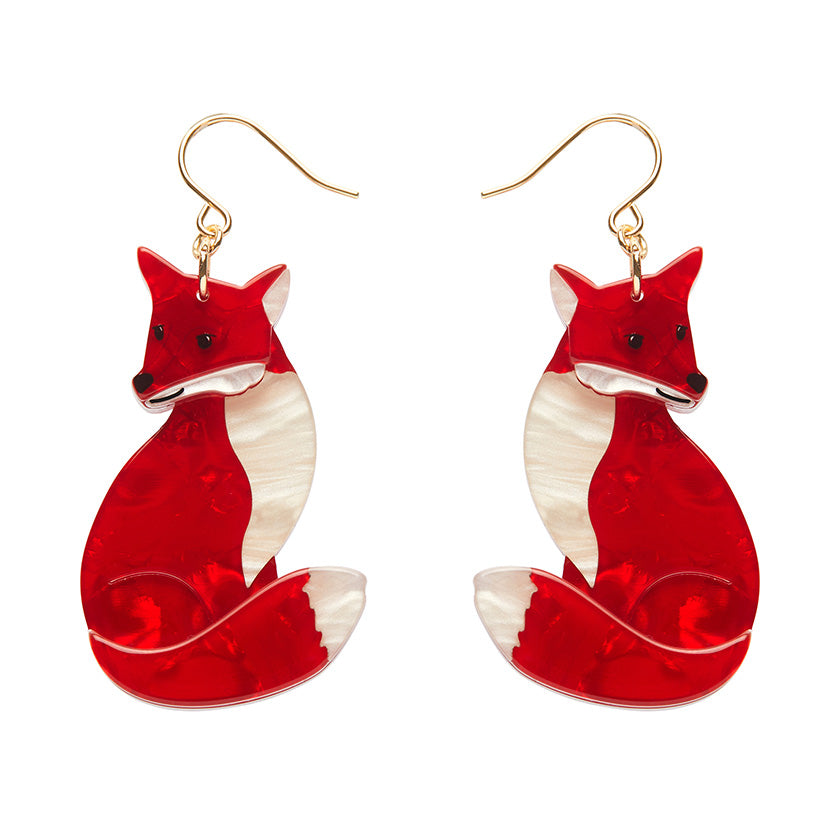 Erstwilder x Fleur Harris Charming Fox Drop Pierced Earrings ~Designed in Melbourne~