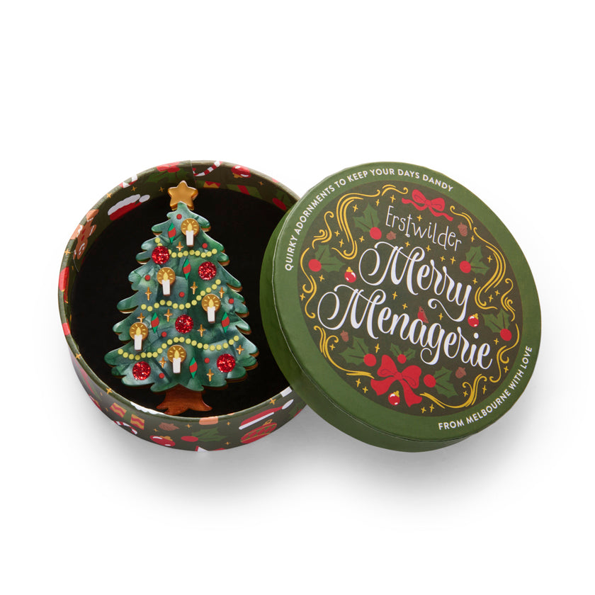 Erstwilder Christmas Tree Centre-Piece Brooch ~Merry Menagerie Collection~