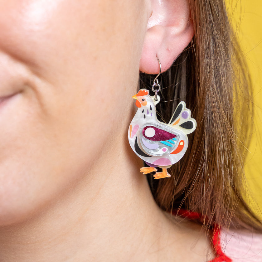 Erstwilder x Pete Cromer Clara the Chicken Drop Earrings ~2026 Easter Collection~