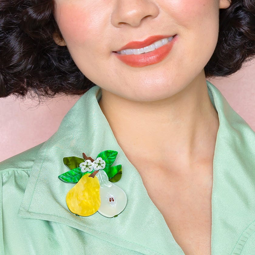 Erstwilder "Compare the Pear" Fruit Brooch with Gift Box ~Designed in Melbourne~