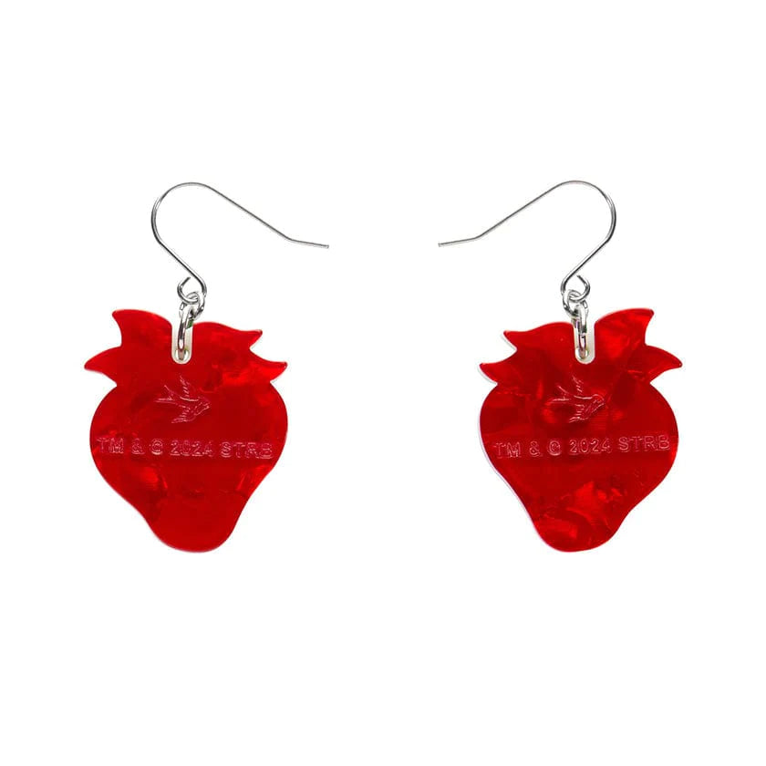Erstwilder "Darling Strawberry" Drop Pierced Earrings with Gift Box