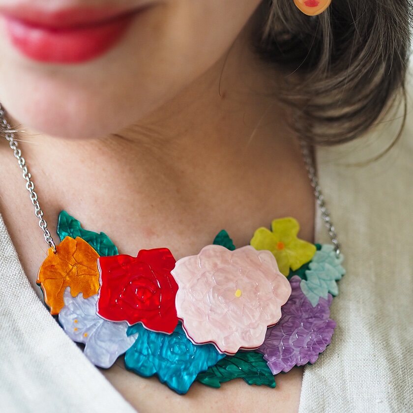 Erstwilder "Declaracion Floral" Frida Kahlo Flower Necklace with Gift Box