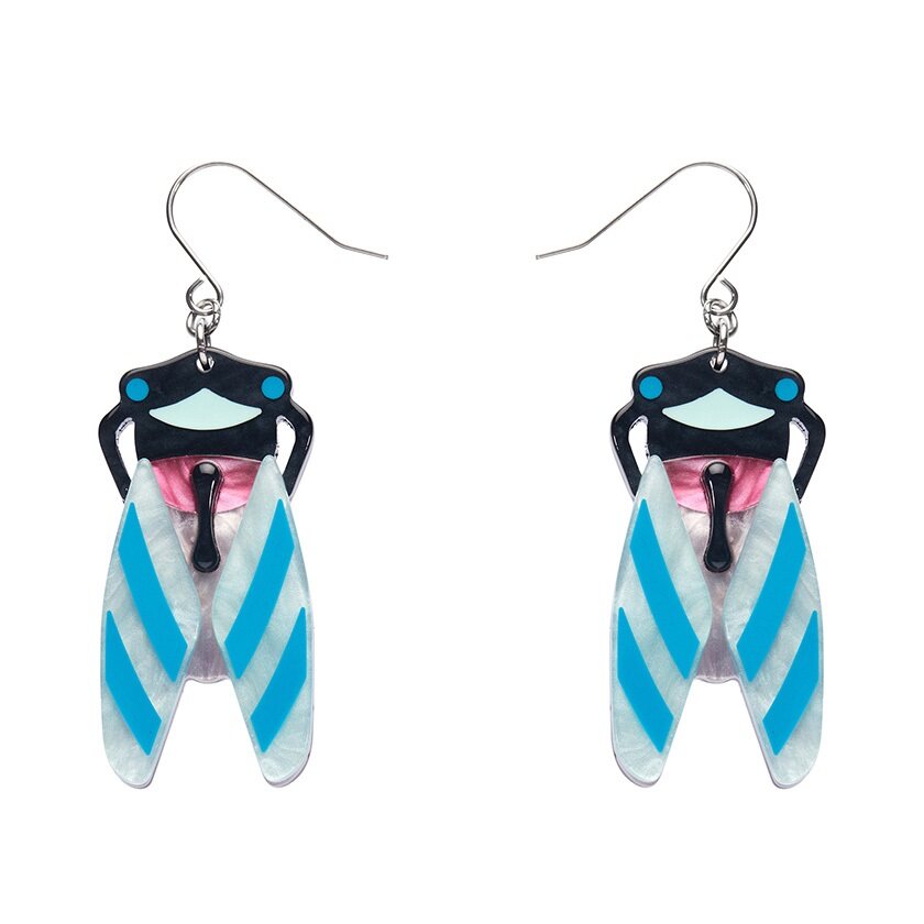 Erstwilder "Deco Cicada" Drop Pierced Earrings with Gift Box