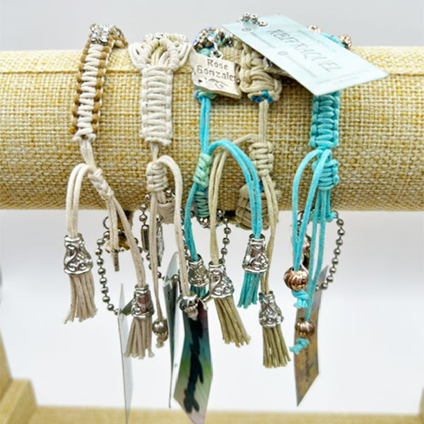 Rose Gonzales Desert Muse Turquoise & Sand Collection Set of 5 Woven Bracelets