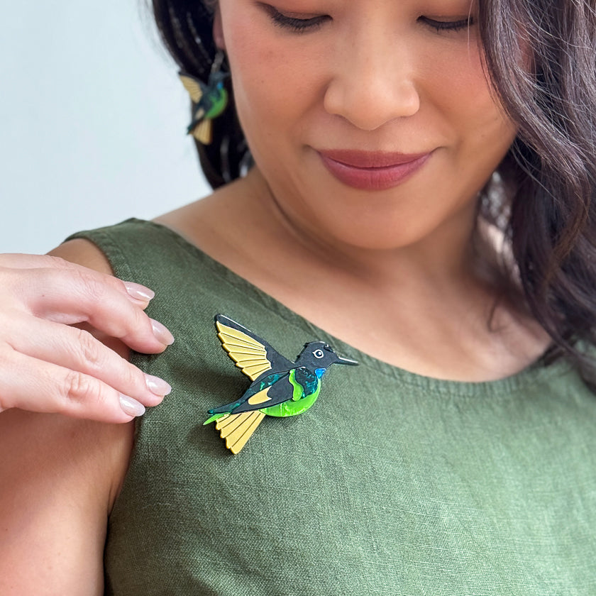 Erstwilder Dusky Starfrontlet Hummingbird Brooch ~ 2026 The Rarest Kind Collection ~