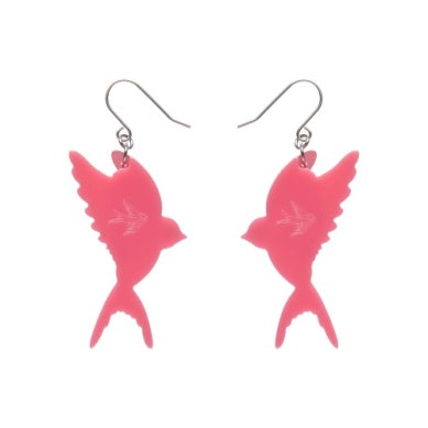 Erstwilder "Elodie and the Melody" Bird Drop Pierced Earrings with Gift Box