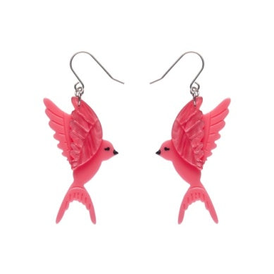 Erstwilder "Elodie and the Melody" Bird Drop Pierced Earrings with Gift Box
