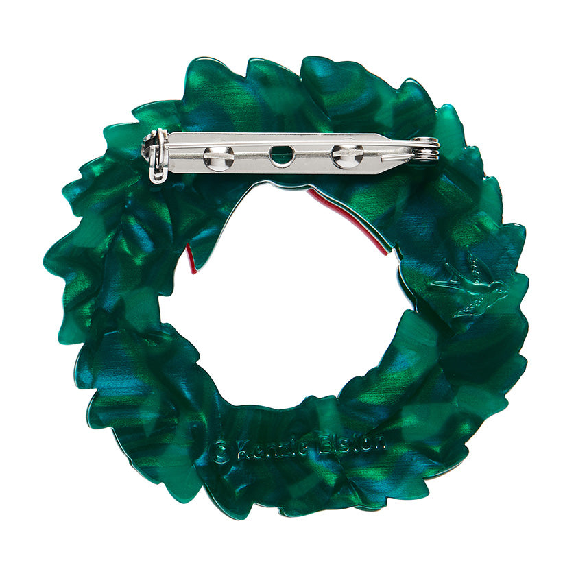Erstwilder Evergreen Wreath Holiday Brooch ~Merry Kitschmas Collection~