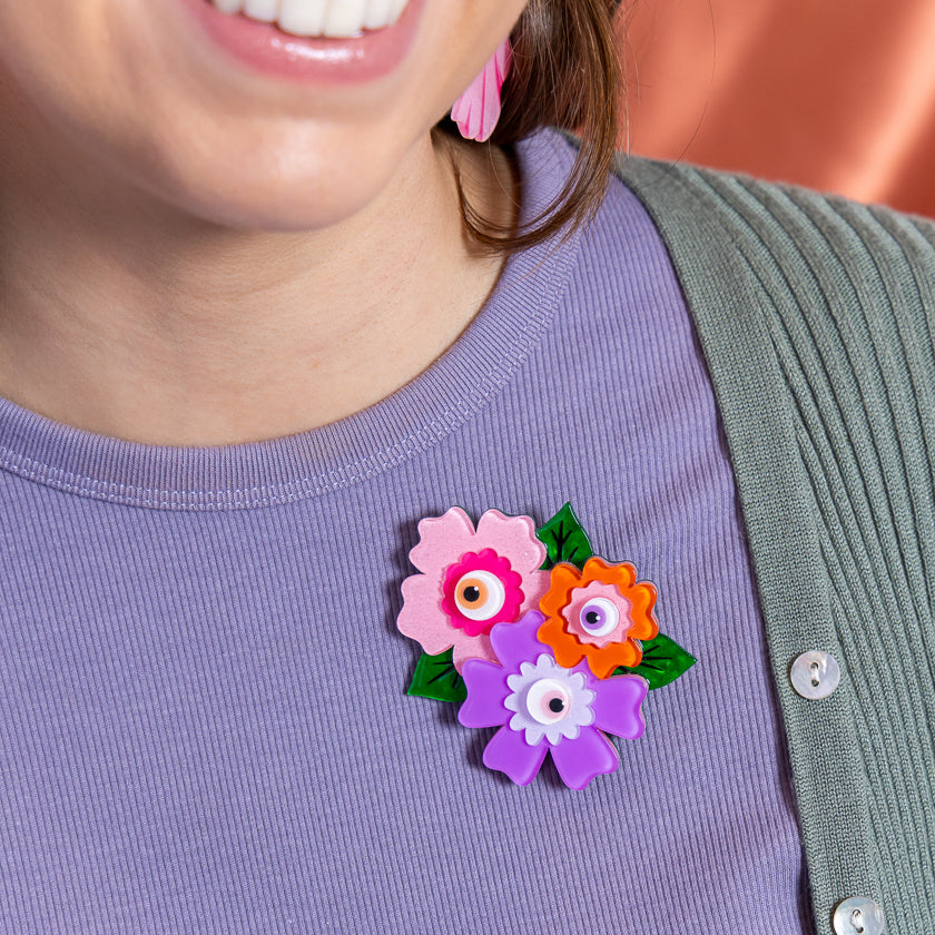 Erstwilder Eye Spy Flowers Brooch ~2026 Midnight Mischief Collection~
