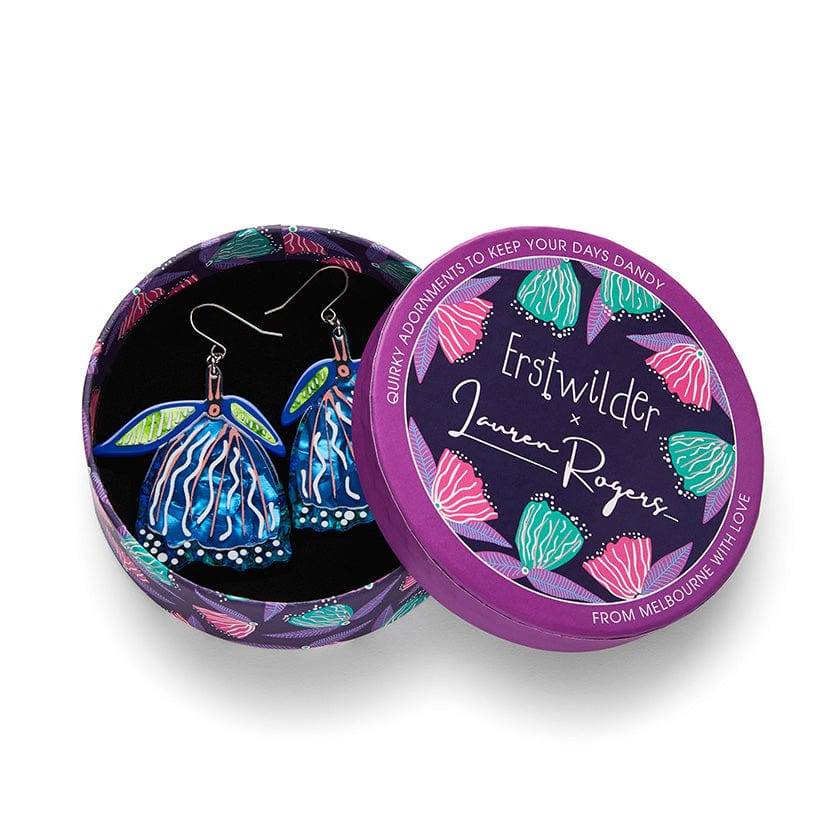 Erstwilder "Fabled Flowering Gum" Drop Pierced Earrings with Gift Box