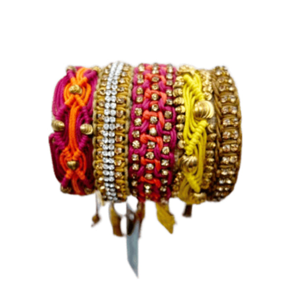 Rose Gonzales Fall Festival Burgundy & Gold Collection Set of 5 Woven Bracelets