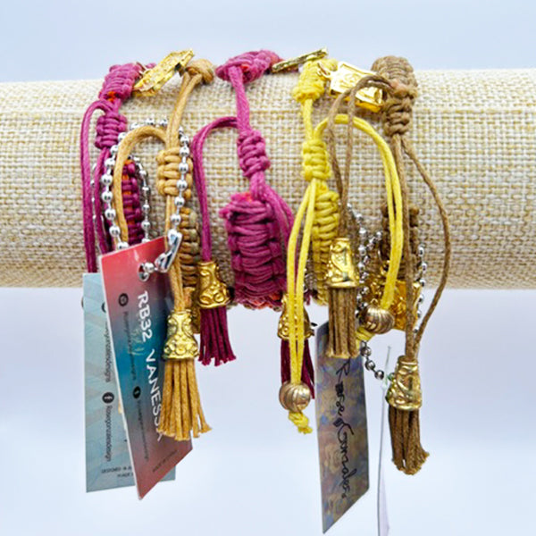 Rose Gonzales Fall Festival Burgundy & Gold Collection Set of 5 Woven Bracelets