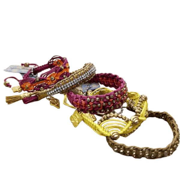 Rose Gonzales Fall Festival Burgundy & Gold Collection Set of 5 Woven Bracelets