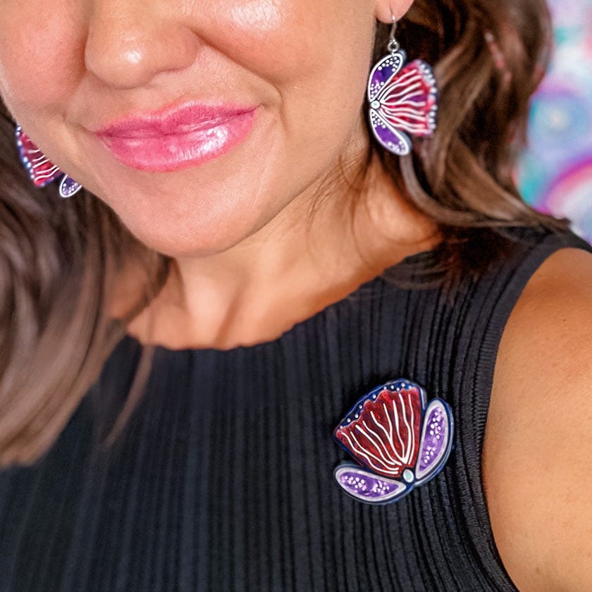 Erstwilder "Fervent Feather Flower" Brooch with Gift Box ~Designed in Melbourne~