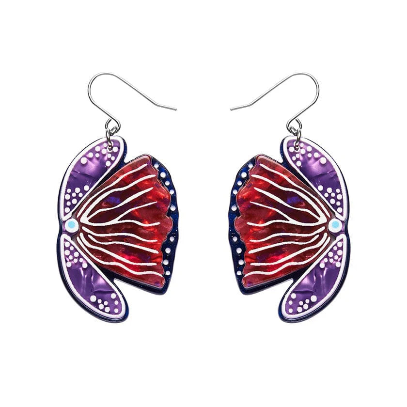 Erstwilder "Fervent Feather Flower" Drop Pierced Earrings with Gift Box