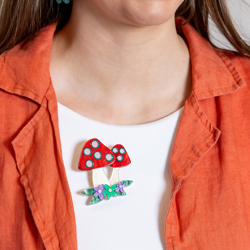 Erstwilder Forest Fun Guy Mushrooms Brooch ~2026 Fan Favourites Collection~