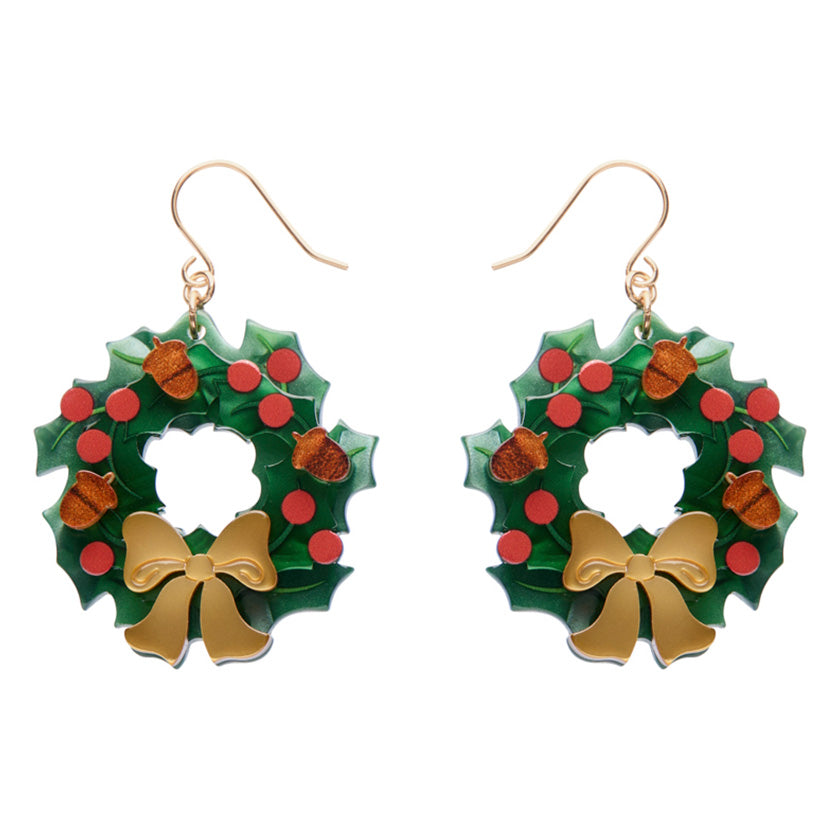 Erstwilder Forest Wreath Drop Earrings ~Merry Menagerie Collection~