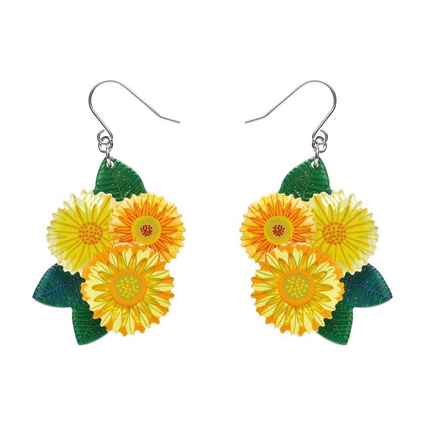 Erstwilder "Forever and Ever" Yellow Daisies Pierced Earrings with Gift Box