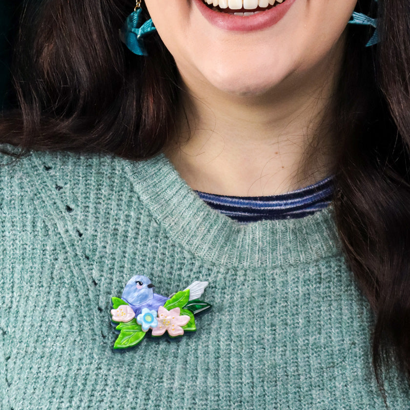 Erstwilder x Fleur Harris Gentle Bluebird Brooch Designed in Melbourne