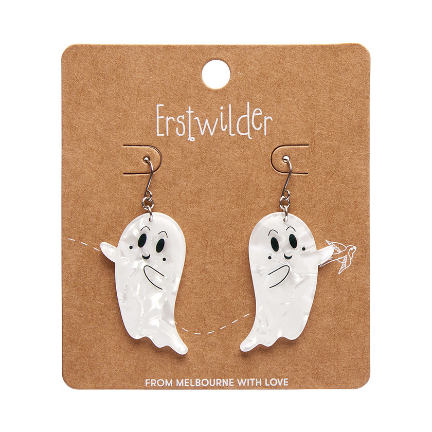 Erstwilder Ghost Halloween Drop Pierced Earrings Designed in Australia