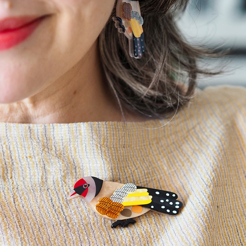Erstwilder x Jocelyn Proust Go For Goldfinch Bird Brooch with Gift Box