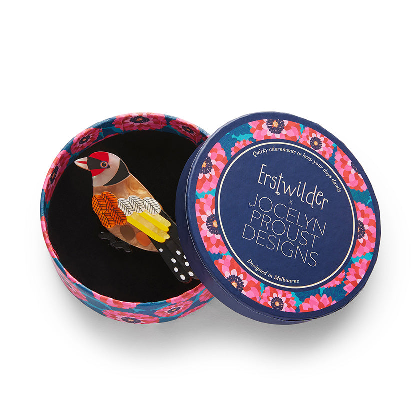 Erstwilder x Jocelyn Proust Go For Goldfinch Bird Brooch with Gift Box