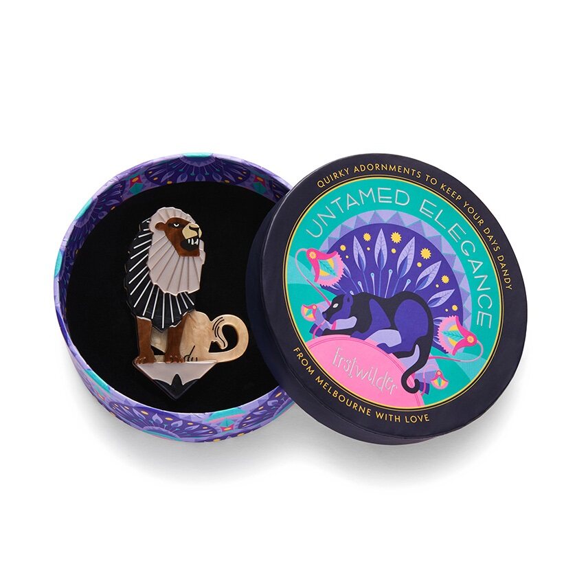 Erstwilder "Golden Pride" Lion Brooch with Gift Box ~Designed in Melbourne~