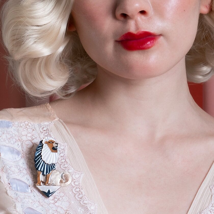 Erstwilder "Golden Pride" Lion Brooch with Gift Box ~Designed in Melbourne~