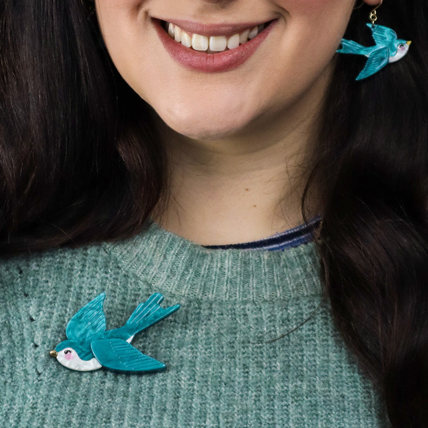 Erstwilder x Fleur Harris Graceful Swallow Brooch Designed in Melbourne