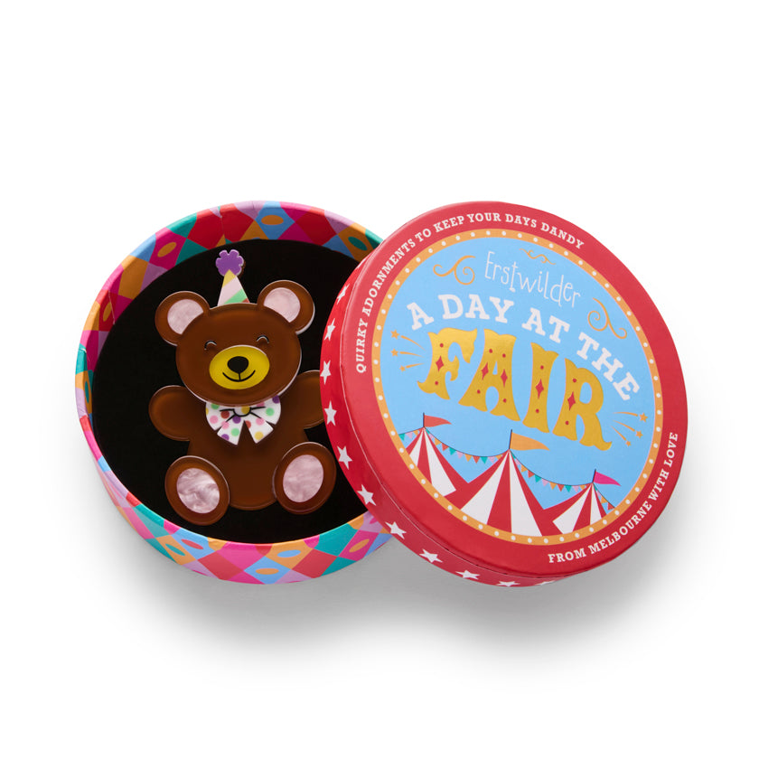 Erstwilder Grand Prize Teddy Bear Brooch with Gift Box ~A Day At The Fair~