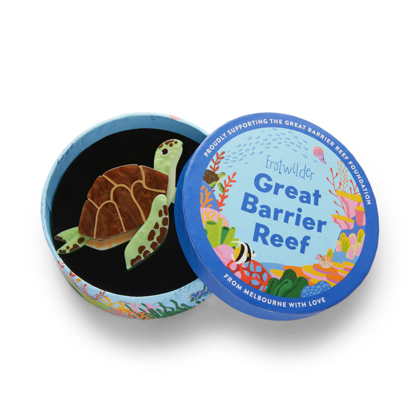 Erstwilder Green Turtle Brooch with Gift Box ~Great Barrier Reef Collection~