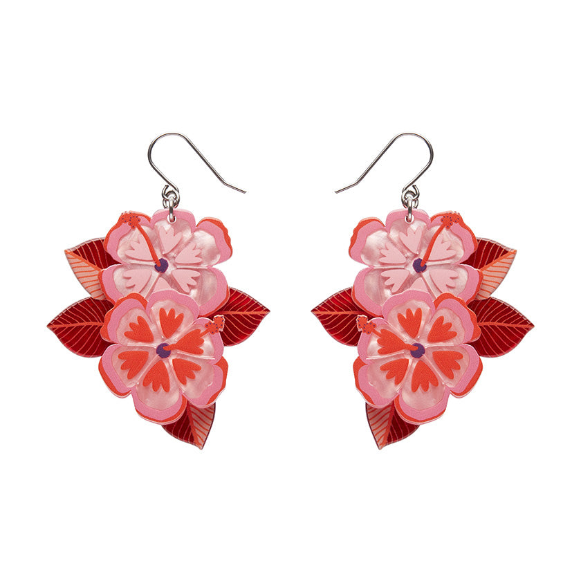 Erstwilder x Jocelyn Proust Halcyon Hibiscus Flowers Pierced Earrings with Gift Box