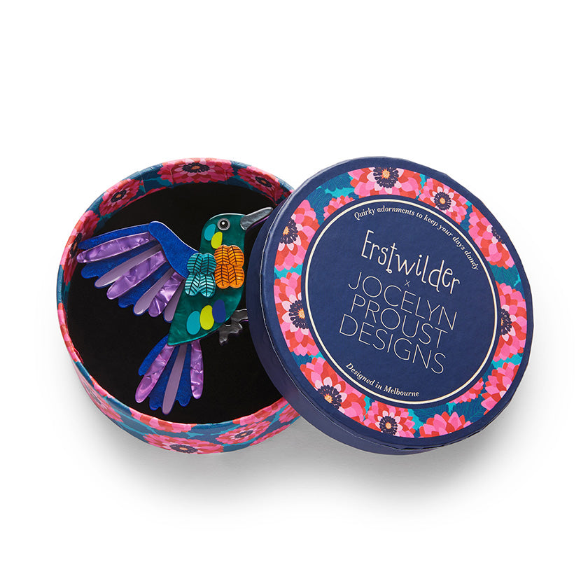 Erstwilder x Jocelyn Proust Humming Harmony Hummingbird Brooch with Gift Box
