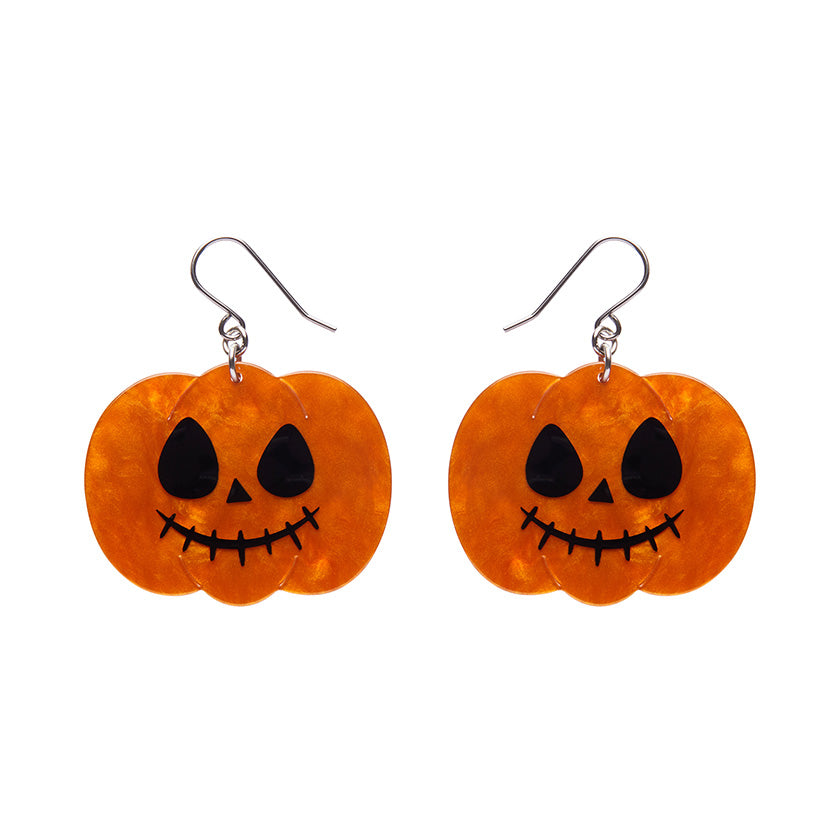 Erstwilder Jack O Lantern Pumpkin Halloween Drop Pierced Earrings Designed in Australia