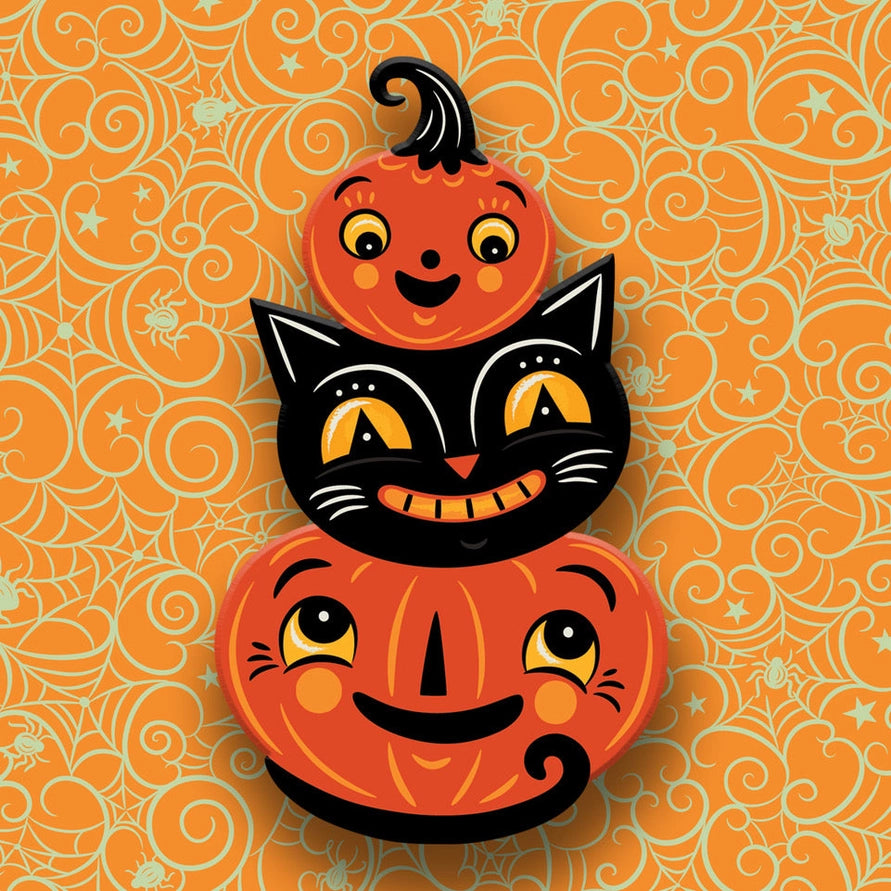 Johanna Parker x Lipstick & Chrome Jolly Jack Pumpkin Stack Halloween Brooch