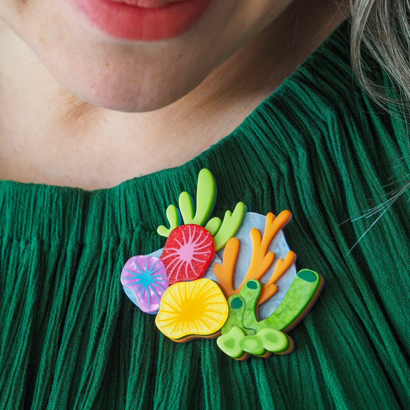 Erstwilder Kaleidoscopic Coral Brooch with Gift Box  ~Great Barrier Reef Collection~