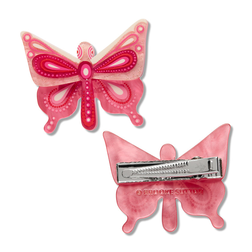 Erstwilder x Brooke Sutton Kali's Ritjinguthinha Butterfly Dreaming Hair Clips Set of 2 ~ 2026 Collection ~
