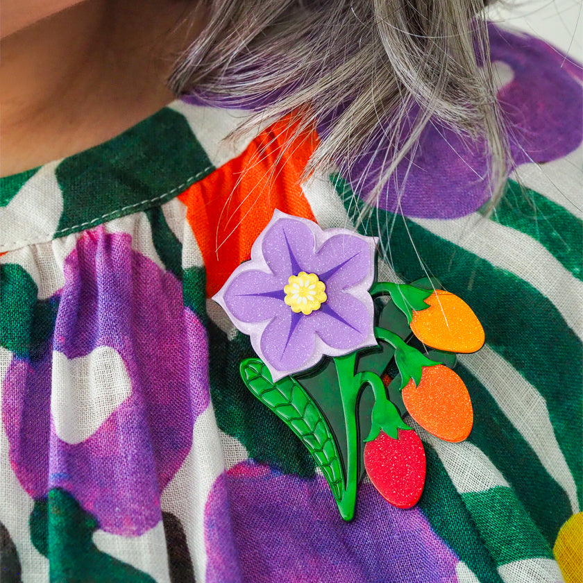 Erstwilder x Royal Botanic Gardens Victoria Kangaroo Apple Flowers & Fruit Brooch ~2026 Collection~