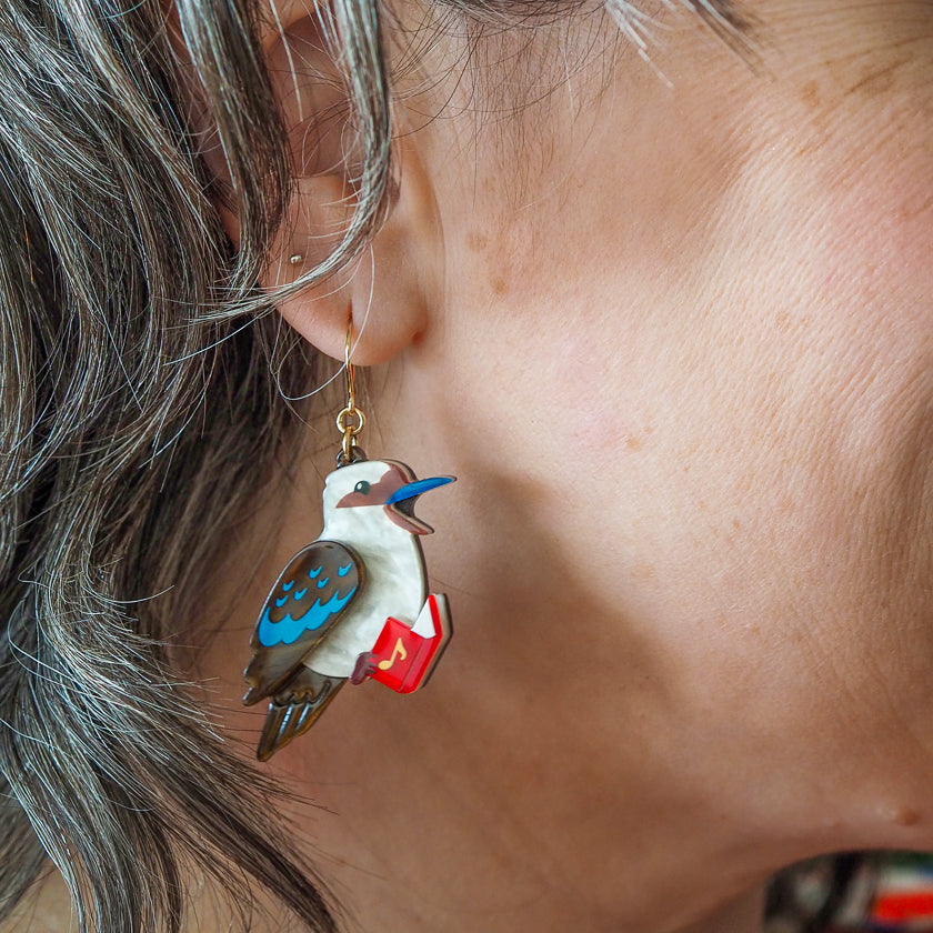 Erstwilder Kip the Kookaburra Drop Earrings ~Merry Menagerie Collection~