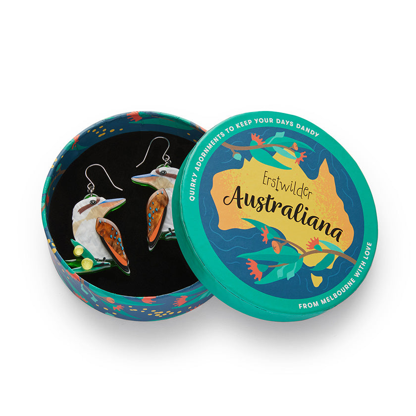 Erstwilder Kirby the Kookaburra Drop Pierced Earrings ~Australiana Collection~